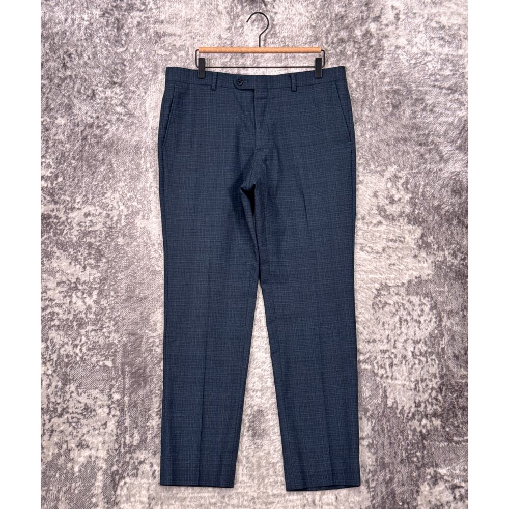 John Varvatos Signature Tailored Suit 42 R Mens Bleeker Blue Italian Wool - Picture 9 of 15